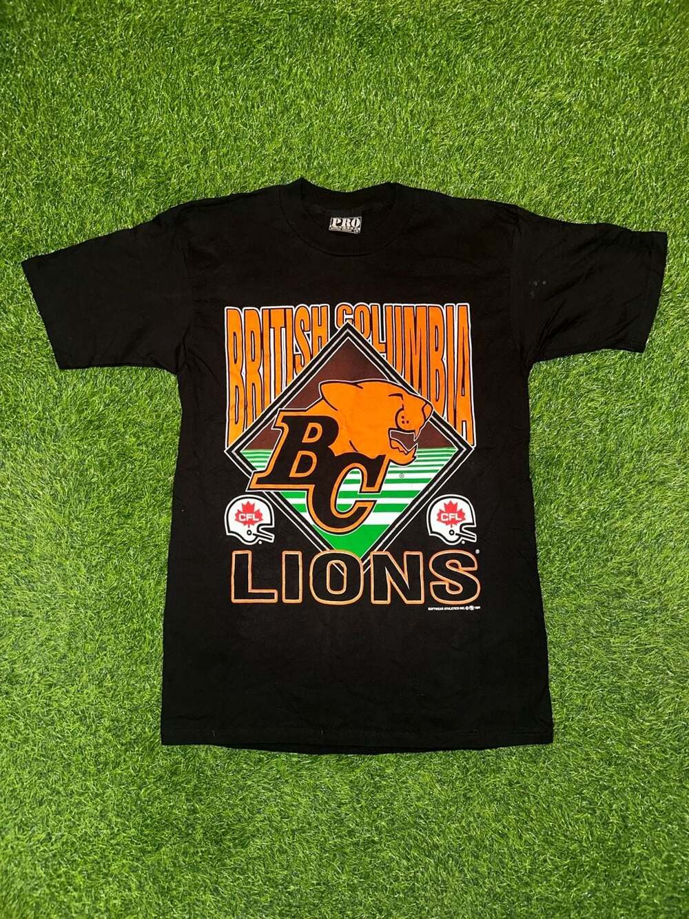 Softwear Athletics BC Lions T-Shirt Size L/G Black Vintage 1994 CFL